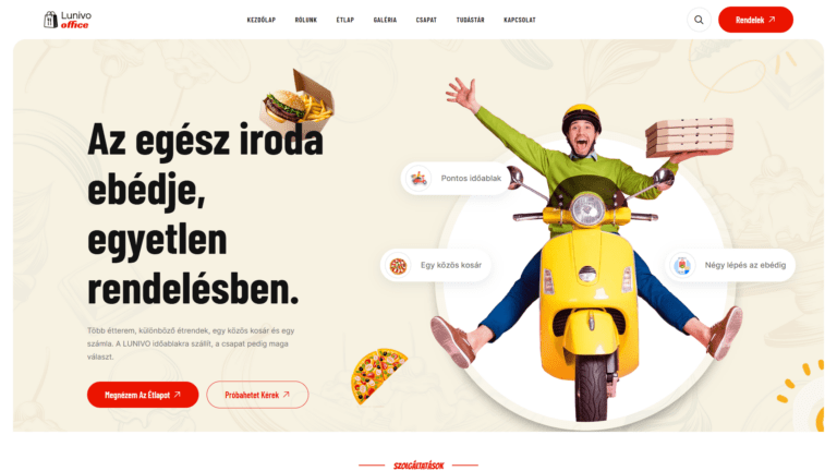 LUNIVO – Irodai étel kiszállítás