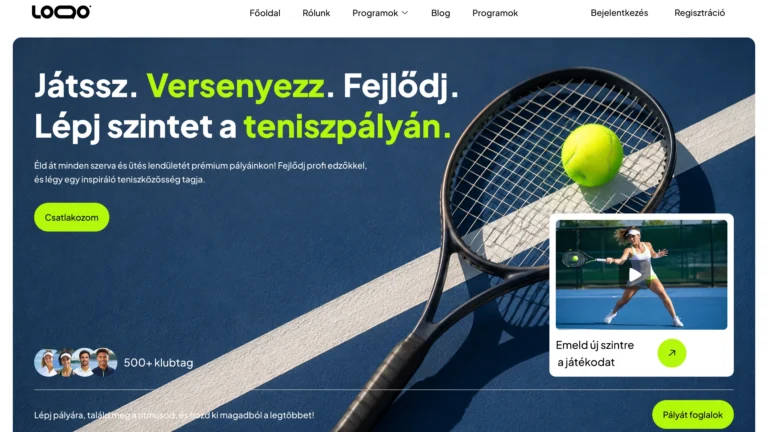 Ace Tennis – Teniszklub és teniszedzői weboldal